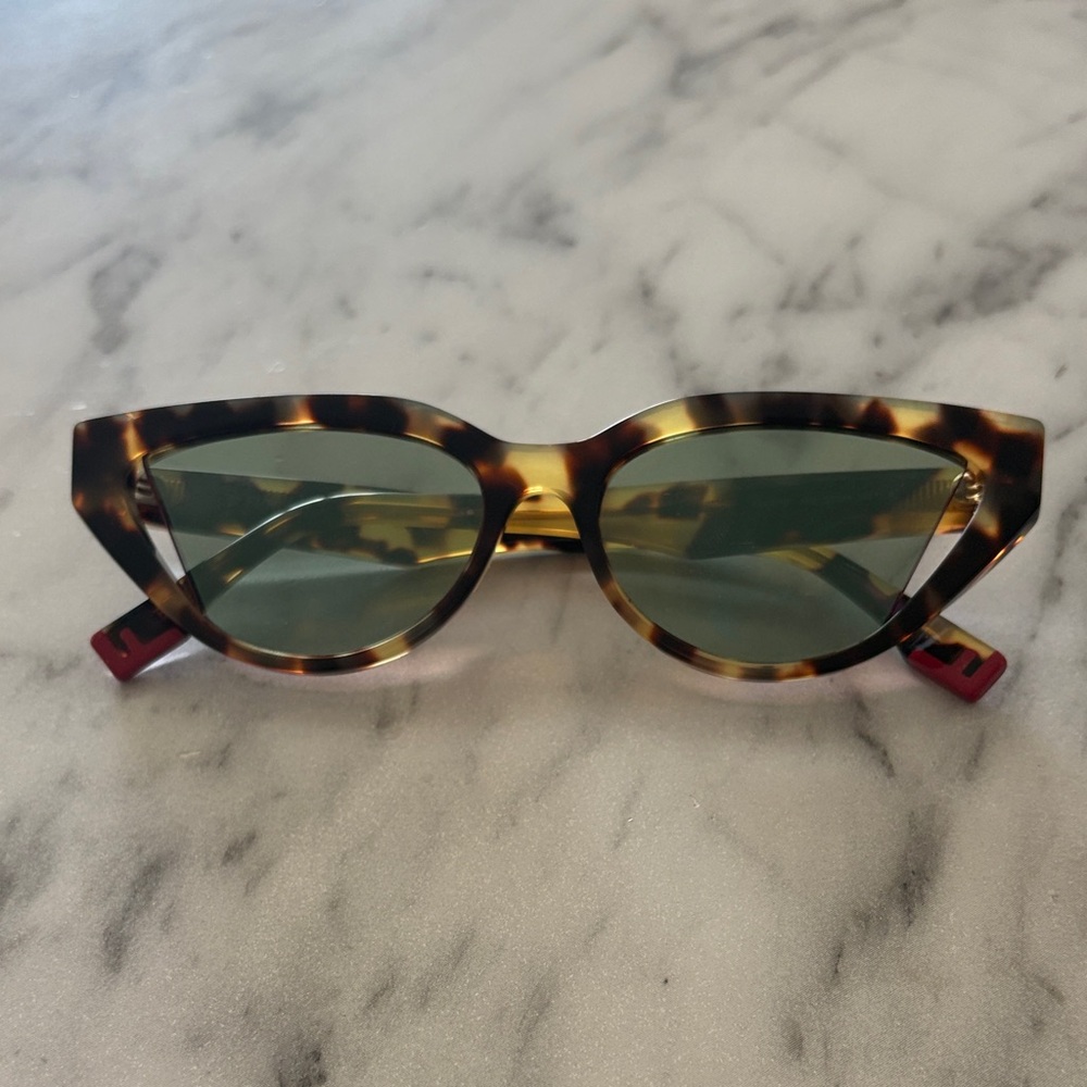Fendi Tortoise Shell Sunglasses with Green Lenses